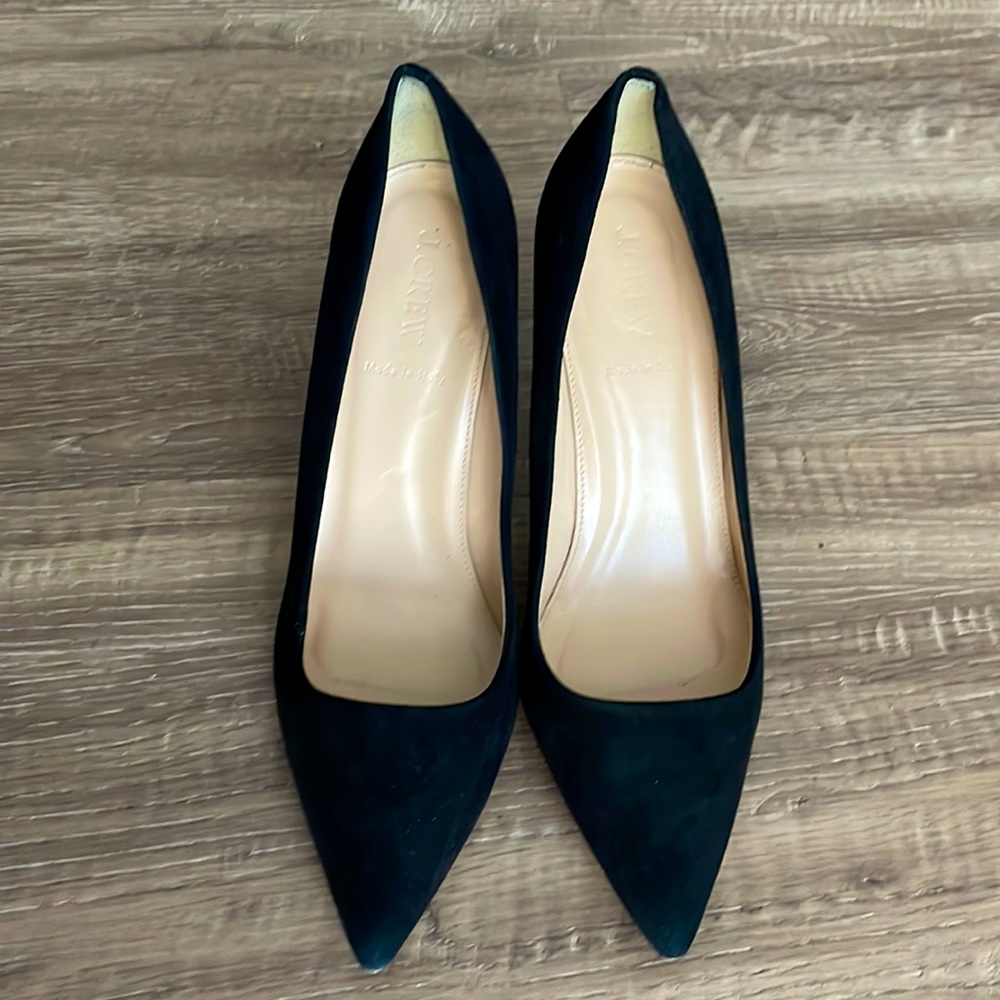 Like NEW condition - J. Crew Elsie Suede black pointed Heels
